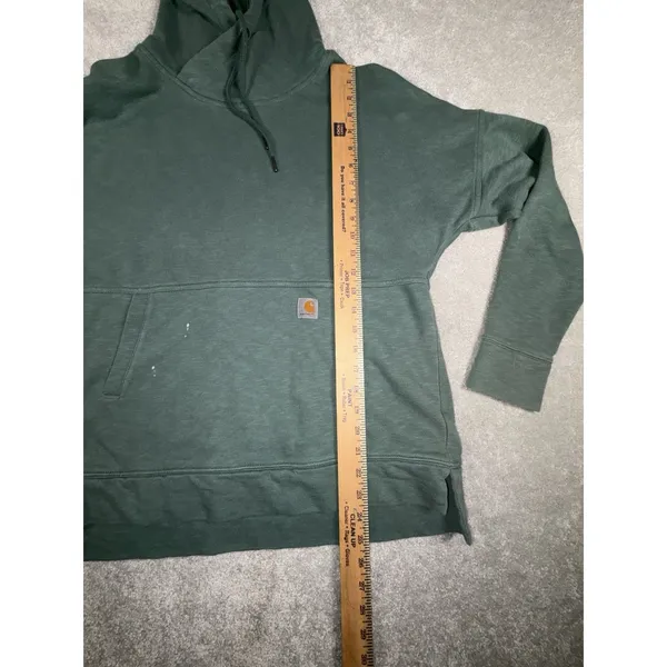 Carhartt Women's Newberry Cowl Neck Hoodie‎ Green Pullover M *bleach Spot Show - Image 6