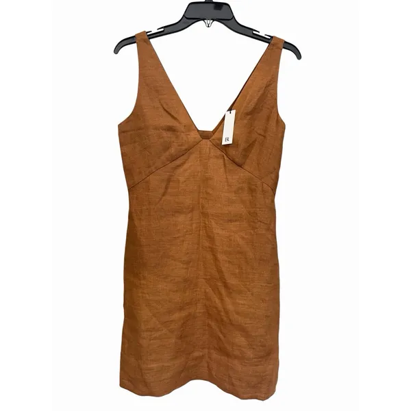 Banana Republic Dress Lina 100% Linen Mini Size 0 Burnt Orange New #GGG9-1 - Image 2
