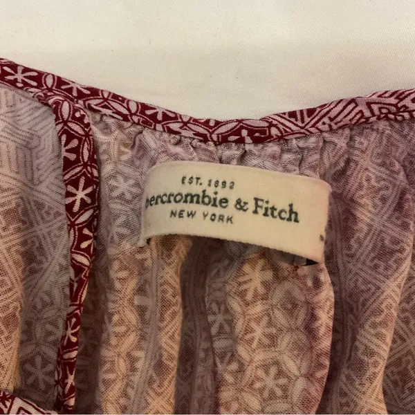 Abercrombie & Fitch Swing Top with Split Back Crop Top M Boho Festival Prints - Image 7