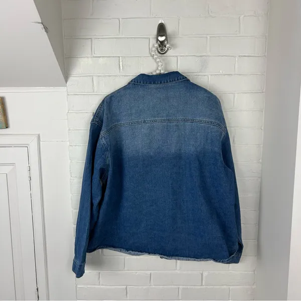 Cider Embroidered Logo Blue Washed Denim Button Down Shirt Size XL - Image 9