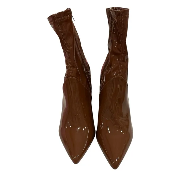 Steve Madden Glossy‎ Brown Heeled Boots - Image 7