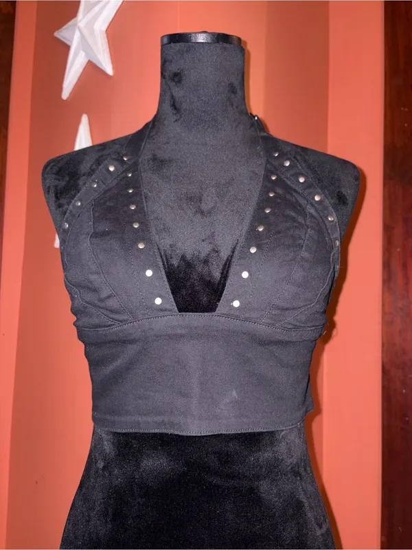 Superdown studded cropped halter top - Image 2