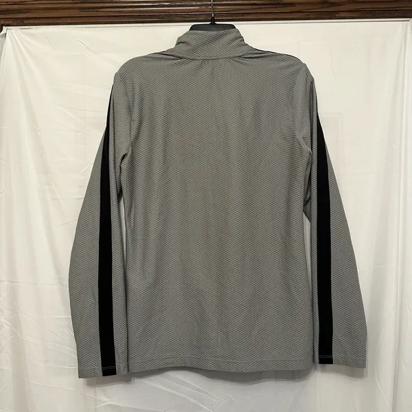 LRL Lauren‎ Active Ralph Lauren Women's Sz Medium Gray Waffle 1/4 Zip Pullover - Image 3