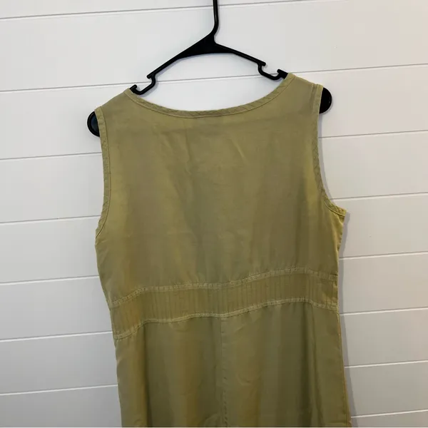 Vintage Clio Sleeveless Maxi Dress in Light Olive Beachy Travel Lightweight Med - Image 9