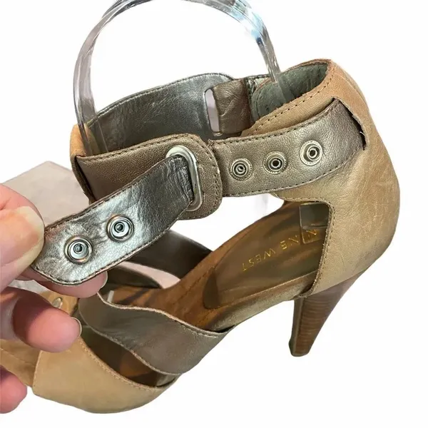 Nine West Leather strappy heeled sandals size 8 - Image 9
