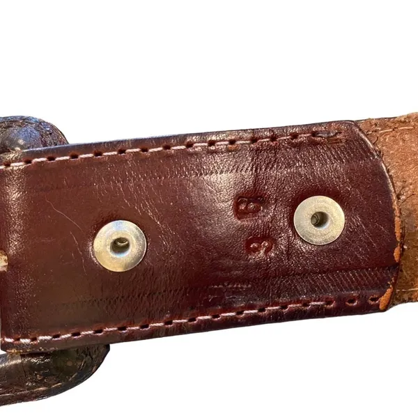Vintage Brown Leather hand crafted belt timeless classic design minimalist - Image 8