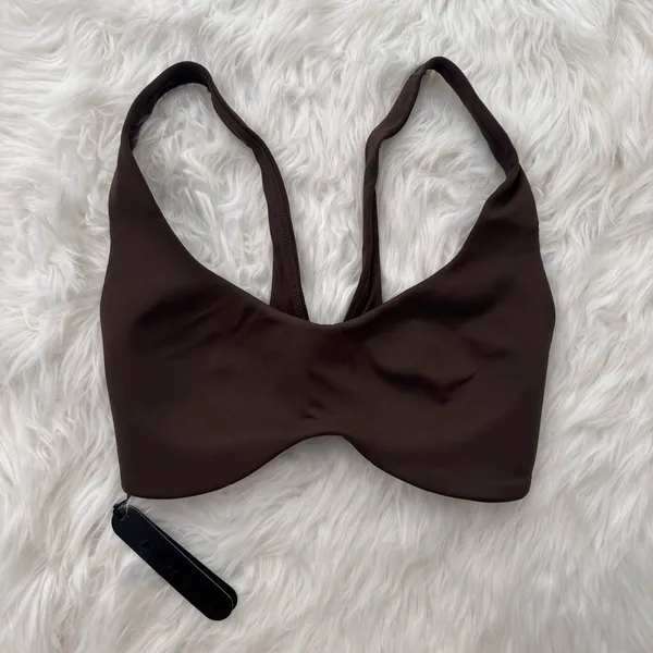 Nike Skims Matte Shaped Bottom Scoop Bra Dark Sepia Size Small - Image 3