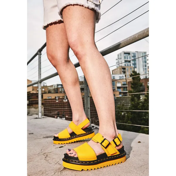 Dr. Martens Voss Leather Strap Sandals Yellow - Image 2