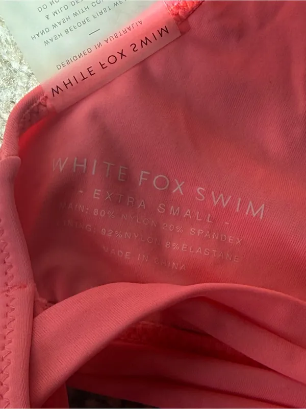 White Fox Boutique Neon Pink Ribbed Two-Piece Bikini - Image 6