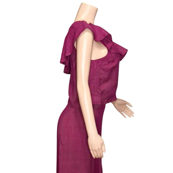 SÉZANE Elea One Shoulder Blouse, Magenta, FR40/US8 - Image 8