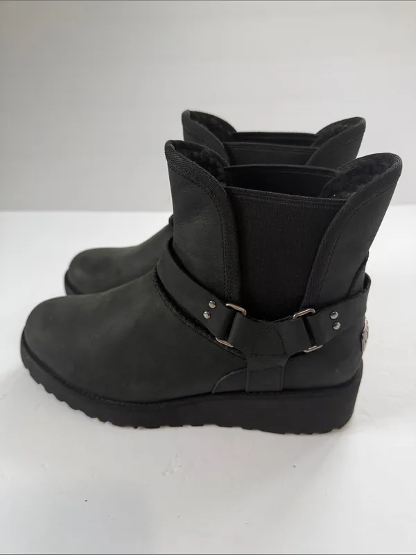 UGG Black Women's Ankle Booties with Harness Detail - Image 3