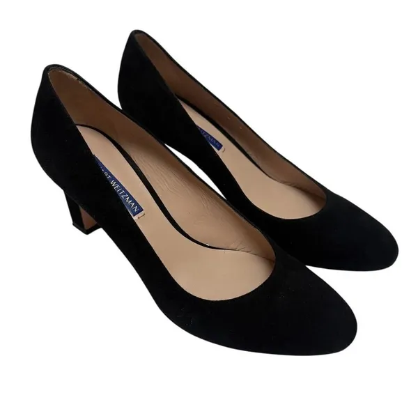 Stuart Weitzman Black 3" Suede Heels Sz. 8 - Image 2