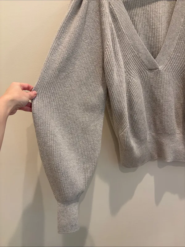 IRO Jamys Sweater Grey Cotton Cashmere Grey Knit Size Small - Image 4