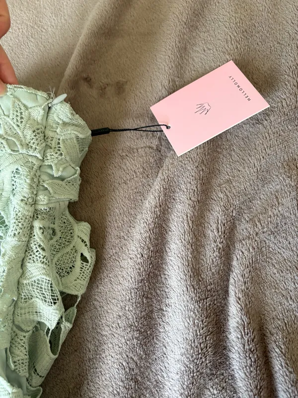 Hello Molly Floral Lace Midi Dress in Light Green - Image 7