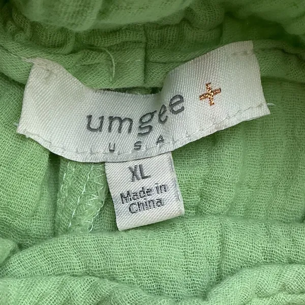 Umgee USA Lime Green Cotton Gauze Wide Leg Cropped Pants Plus Size XL WK7184 - Image 4