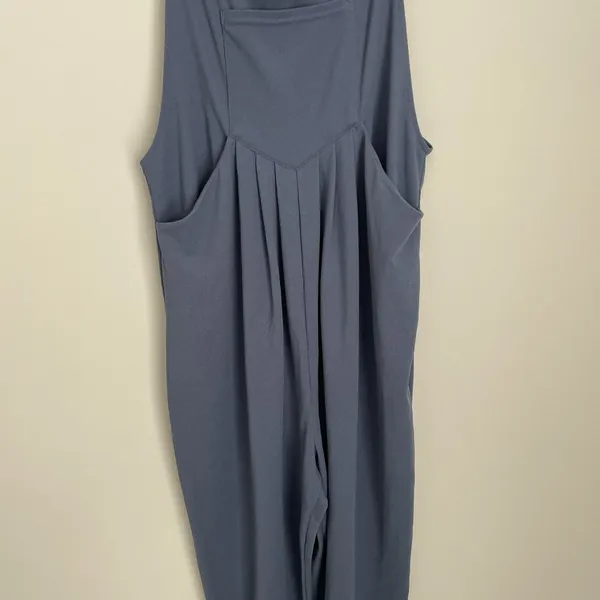 Halara Size M Blue Gray Overall Jogger Jumpsuit One Piece Stretch - Image 2