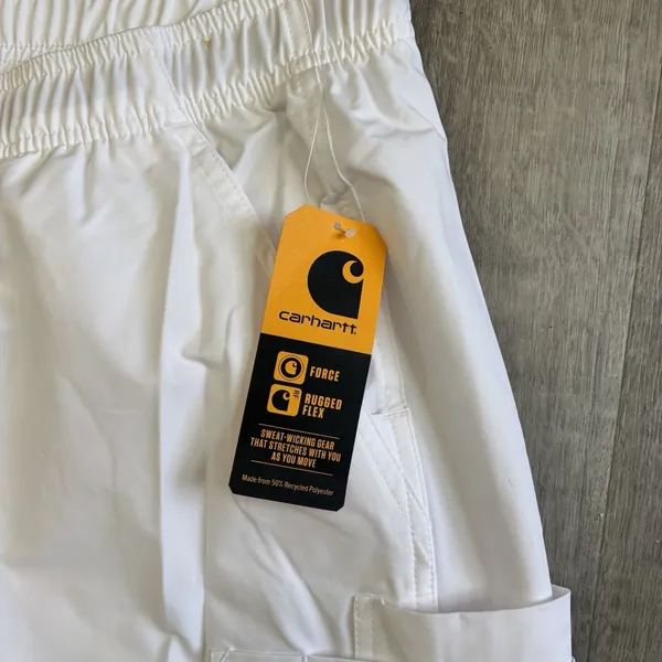 Carhartt White Pants Scrubs Women's Size 2XL Petite NEW C51213 Tech RN MD LPN - Image 6