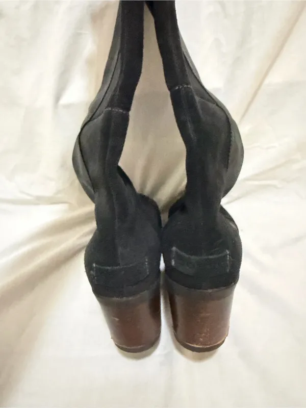SOREL Cate Tall Boots Black Waterproof Leather & Suede Block Heel Size 7.5 - Image 6