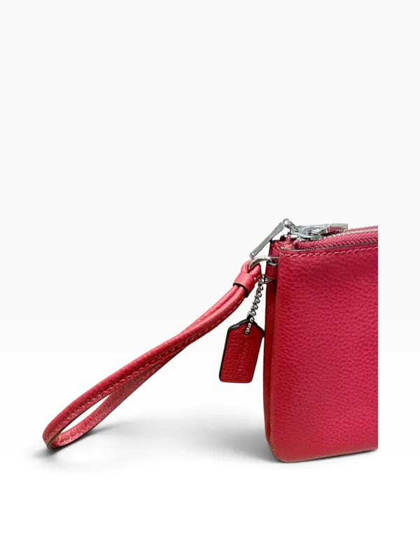 Coach Discontinued Double Corner Zip Wristlet Bright Red Leather F87590 NWOT - Image 4