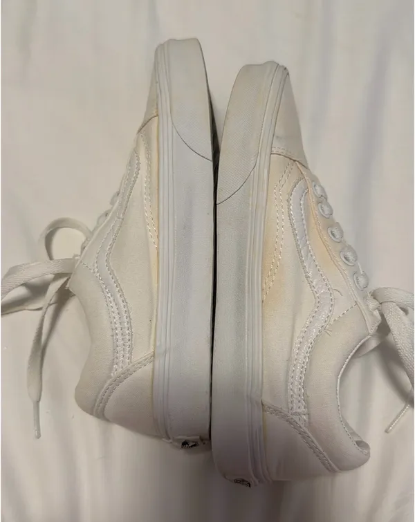 White Lace-Up Vans Shoes - Image 3