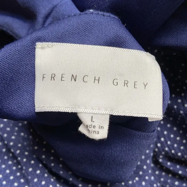 French Grey Jumpsuit Reagan Woven Polka Dot Cropped Sleeveless Size Large - Image 9