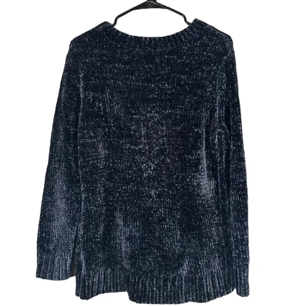 Orvis Navy Blue Textured Long Sleeve Knit Pullover Warm Sweater Women Sz M - Image 2