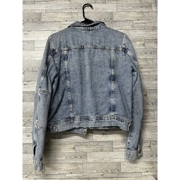 Free People Women's Rumors Cropped Denim Jean Jacket - Light Wash / Size Small - Image 3