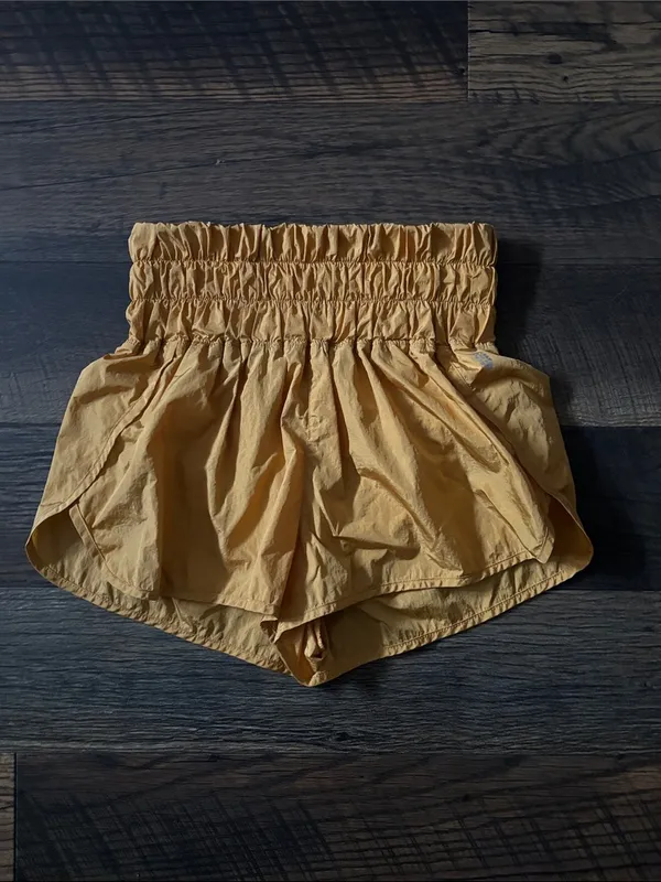 Free People Movement Way Home Short in Yellow Women’s Size Large - Image 3