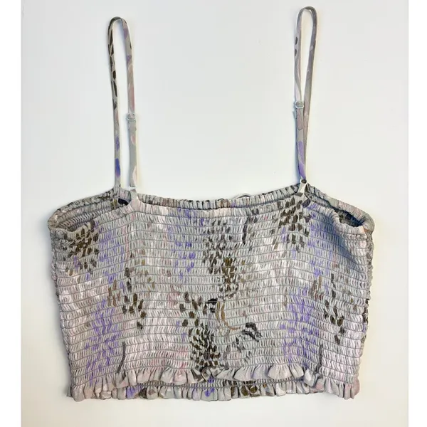 Aritzia Wilfred Lavender Floral Crop Tank Top Pastel Fairy Delicate Small - Image 4