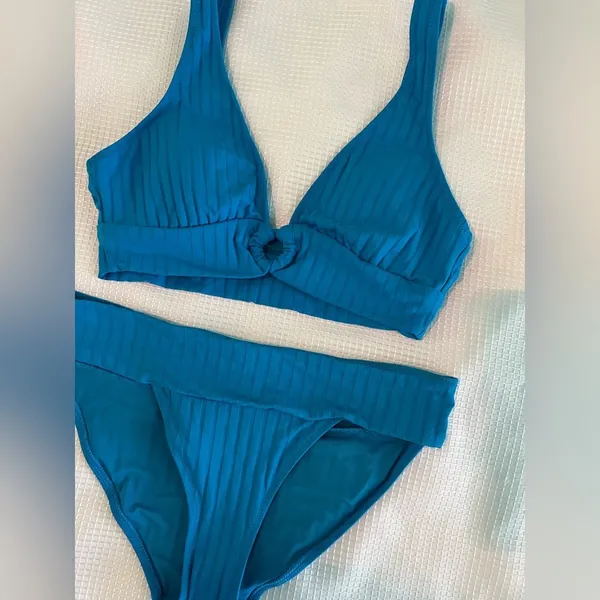 Aerie Wide Rib Longline‎ Plunge Ring Bikini - Image 3