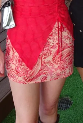 Paisley Mini Skirt Red Size XS - Image 3