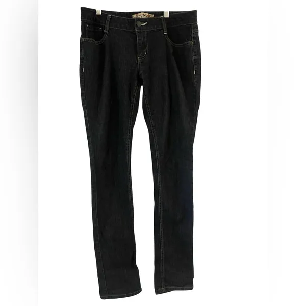Y2K Low Rise Dark Blue Denim Jeans Early 2000's 32/32 Festival Western Indie - Image 3