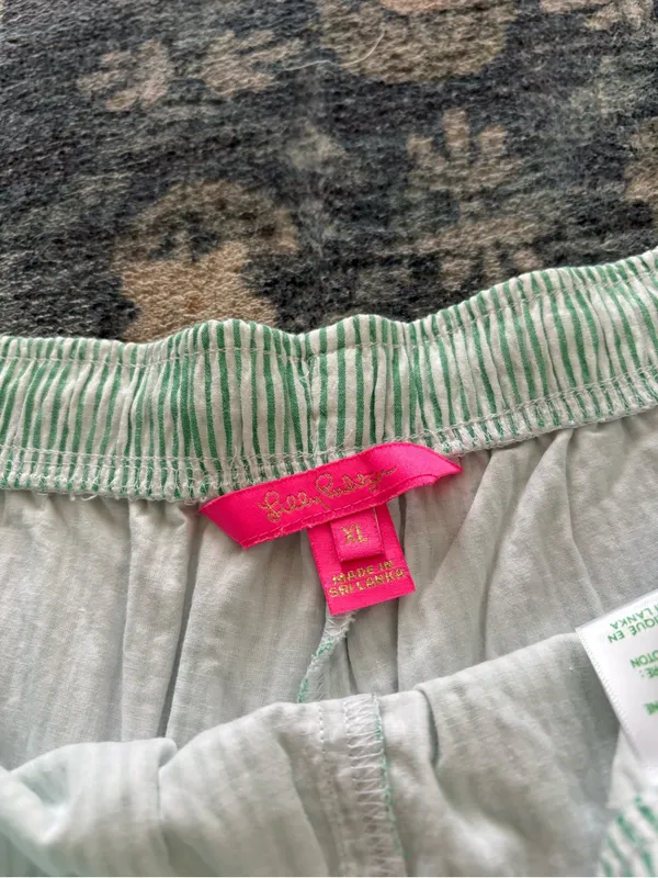 Lilly Pulitzer Croix High Rise Shorts Spearmint Harbor Stripe Size XL - Image 3
