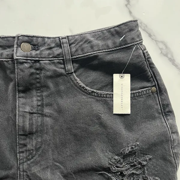 NWT Anthropologie Pilcro Jewel Mesh Denim Shorts Size 29 Distress Festival Rave - Image 6