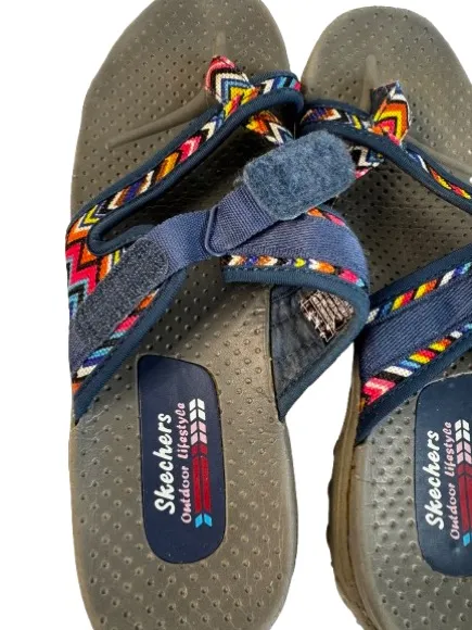 Skechers Colorful Strap Sport Sandals Navy with Multicolor Pattern - Image 8