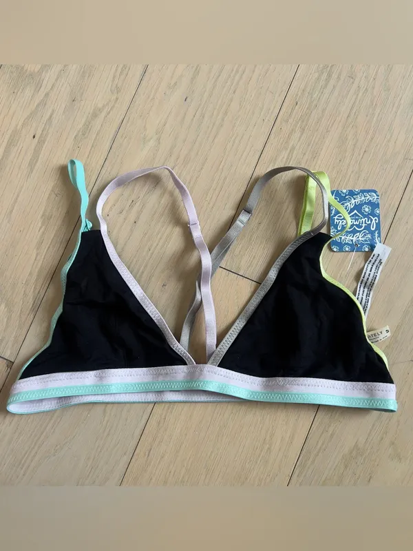 Free People Finn Strappy Back Bra Bralette in Black NWT - Image 3