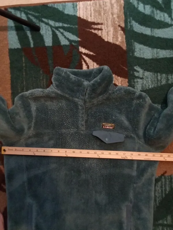 L.L. Bean Teal Sherpa Fleece Jacket Quarter Snap Buttons Gorpcore Womens M - Image 7