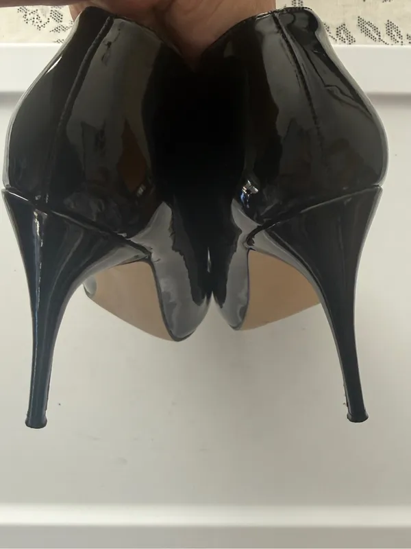 Guess Black Faux Patent Pointed-Toe Stiletto Heels - Women's Dress Pumps 8.5M - Image 8