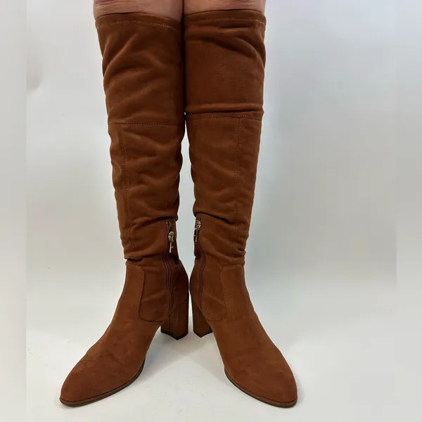 Marc Fisher Tan Suede Over the Knee Boots Size 6.5 - Image 2
