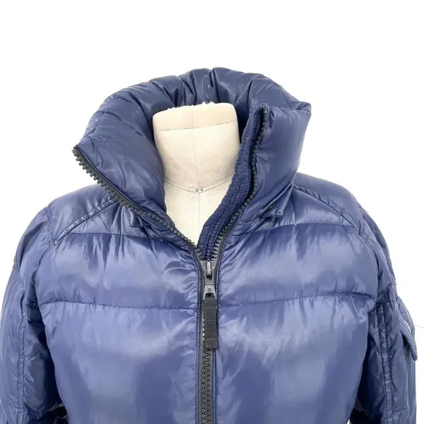S13 Quilted Down Short‎ Puffer Jacket Navy Blue Size XS - Image 2