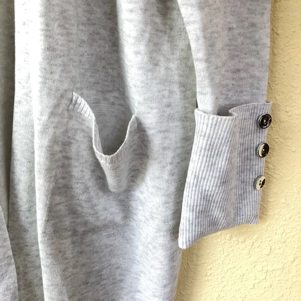 Verve Ami Gray Sweater Cardigan with button accent M - Image 2