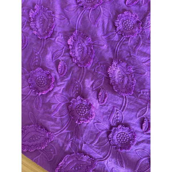 Abbey Glass NWT Sutton Lace 3D Floral Ruffle One Shoulder Midi Dress XS Purple - Image 5