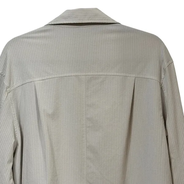 Alo Yoga Womens Pinstripe Long Sleeve Button Down Shirt Grey White Athleisure - Image 4
