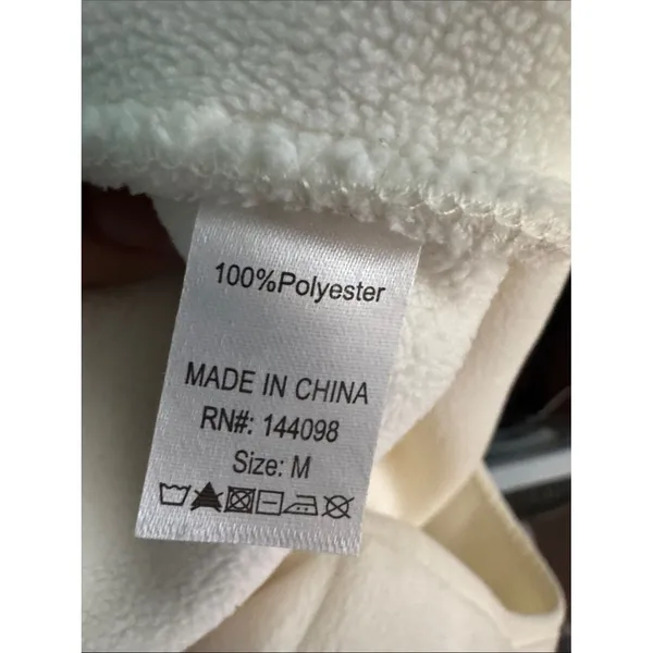 Free Haven Cream Fleece Vest with Brown Trim Accents - Image 4