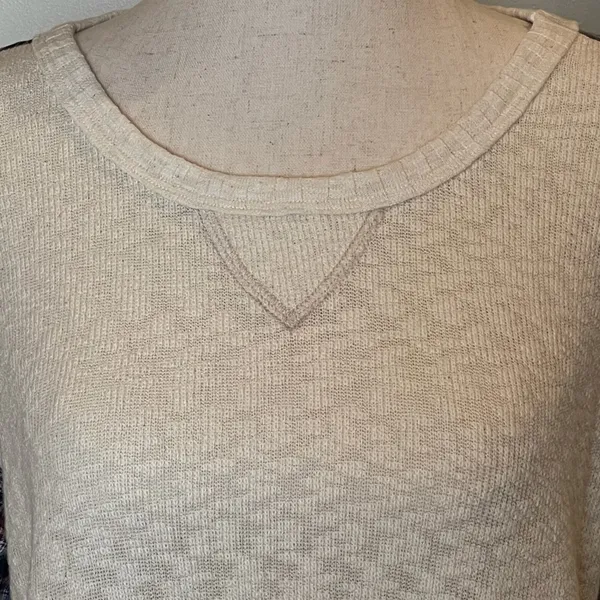 Pete Cream Front Plaid‎ Back Slub Cotton Top M - Image 5