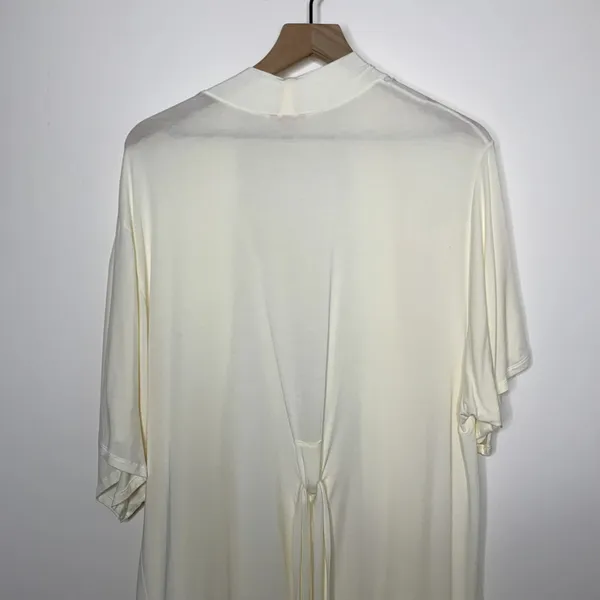 Eberjey Rosalia Tencel Modal Ivory Robe Lace Tie Womens Small - Image 14