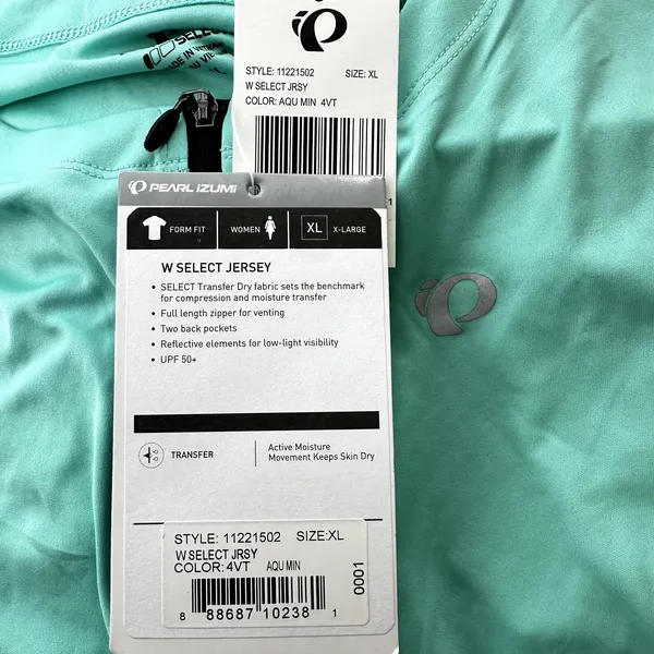 Pearl Izumi Select Cycling Jersey Athletic Top Full Zip Colorblock Mint XL NWT - Image 4