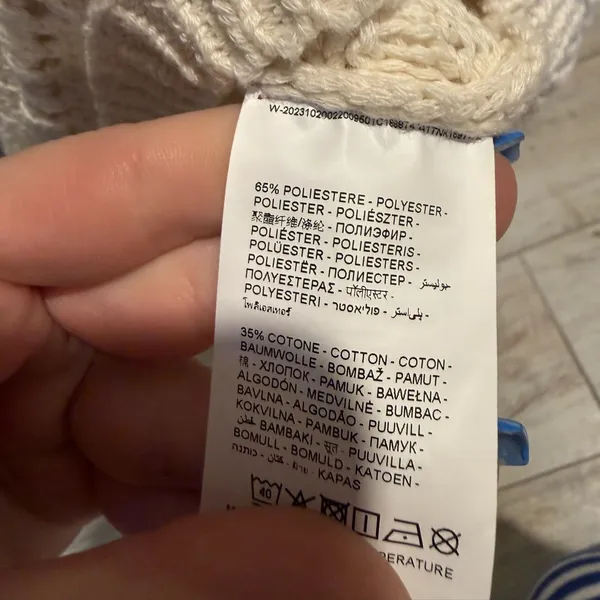 Piombo Relaxed Fit Cream Crochet Tank - Image 5