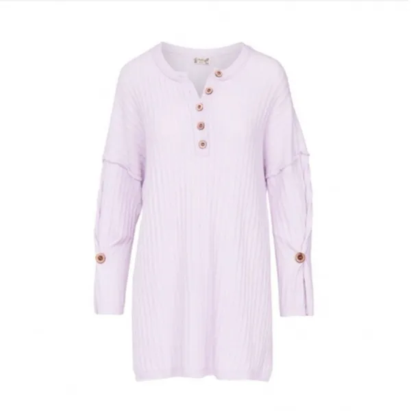 Free People Around The Clock Ribbed Henley Tunic Jogger Lounge Set Lavender‎ S - Image 5