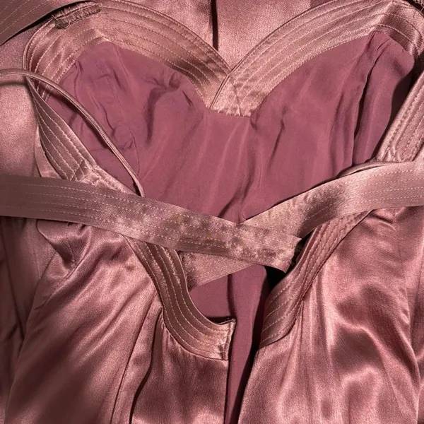 Anthropologie Satin Midi Dress in Mauve - Image 7